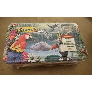 1997 Crayola Discovery Series No. 1 Colorful Jungle Sealed Collectible Tin New